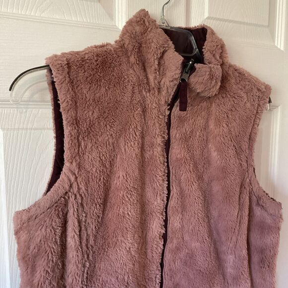 Free Country Quilted Vest Women’s Size S Small Purple Faux Fur Reversible - Picture 11 of 15